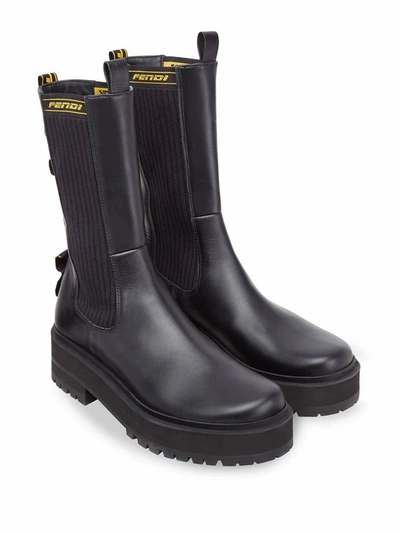 Shop Fendi Women's Black Leather Ankle Boots