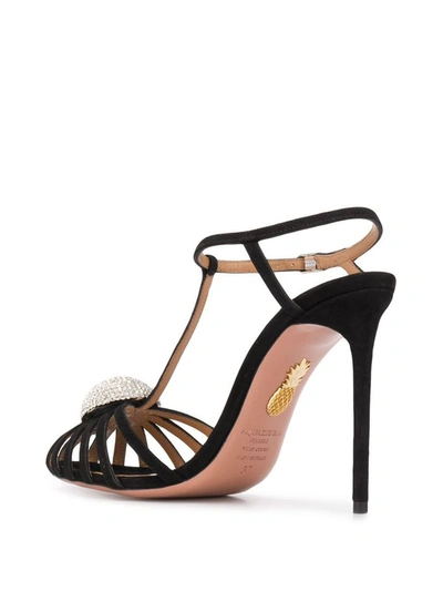 Shop Aquazzura Women's Black Suede Sandals