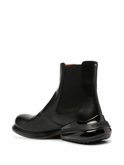 Shop Maison Margiela Men's Black Leather Ankle Boots