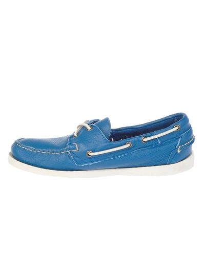 Shop Sebago Men's Light Blue Leather Loafers