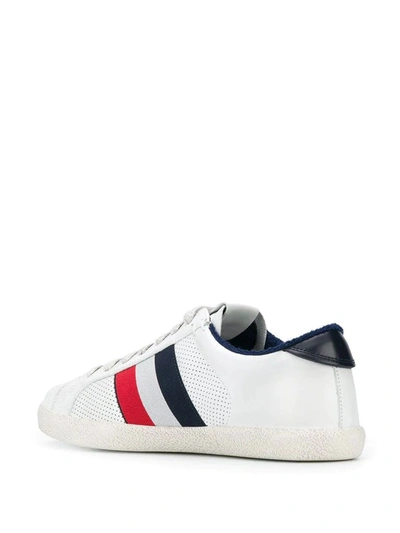 Shop Moncler Men's White Leather Sneakers