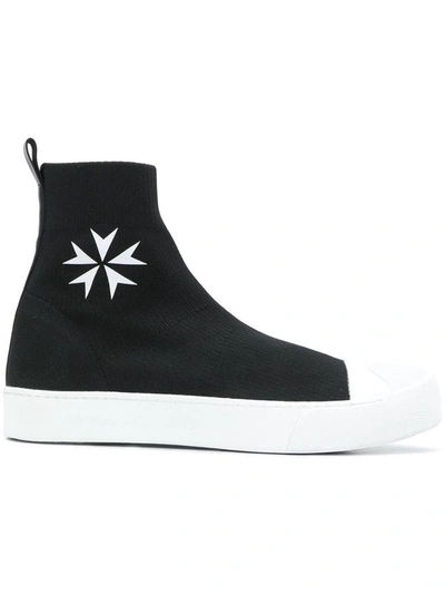 Shop Neil Barrett Men's Black Polyester Slip On Sneakers