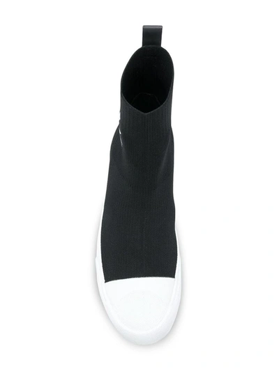 Shop Neil Barrett Men's Black Polyester Slip On Sneakers
