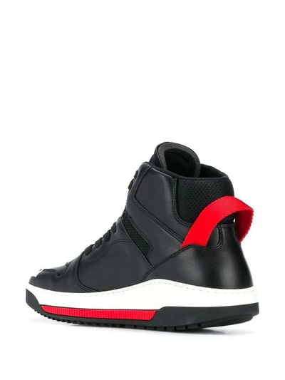 Shop Dsquared2 Men's Black Leather Hi Top Sneakers