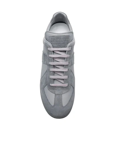 Shop Maison Margiela Men's Grey Leather Sneakers