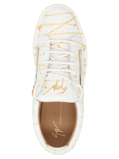 Shop Giuseppe Zanotti Design Men's White Other Materials Sneakers