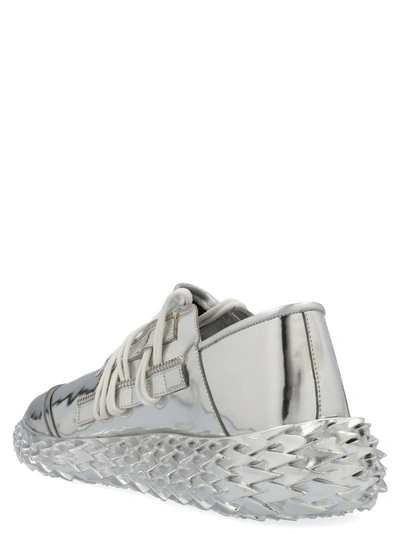 Shop Giuseppe Zanotti Design Men's Silver Patent Leather Sneakers