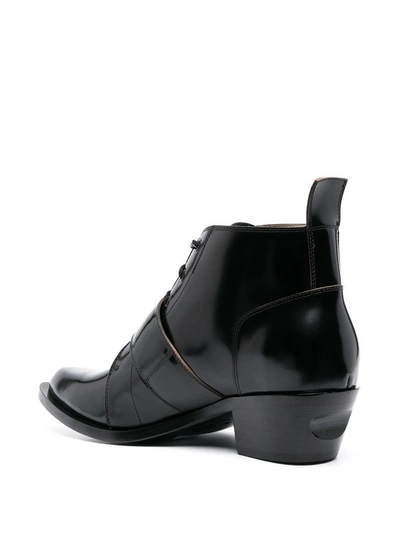 Shop Off-white Men's Black Leather Ankle Boots