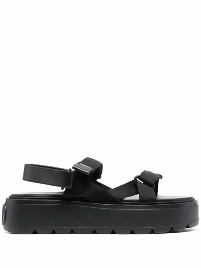Shop Valentino Men's Black Polyester Sandals