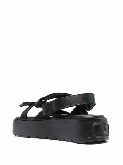 Shop Valentino Men's Black Polyester Sandals