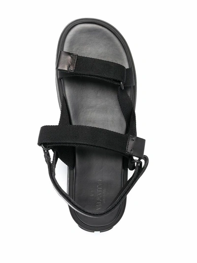 Shop Valentino Men's Black Polyester Sandals