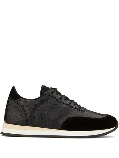 Shop Giuseppe Zanotti Design Men's Black Leather Sneakers