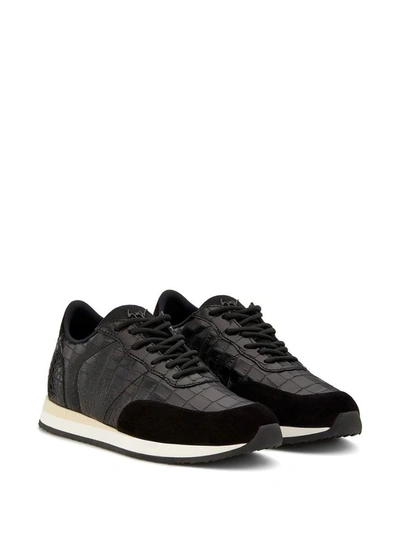 Shop Giuseppe Zanotti Design Men's Black Leather Sneakers