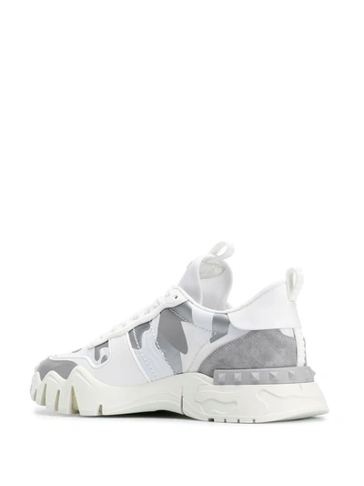 Shop Valentino Men's White Polyester Sneakers