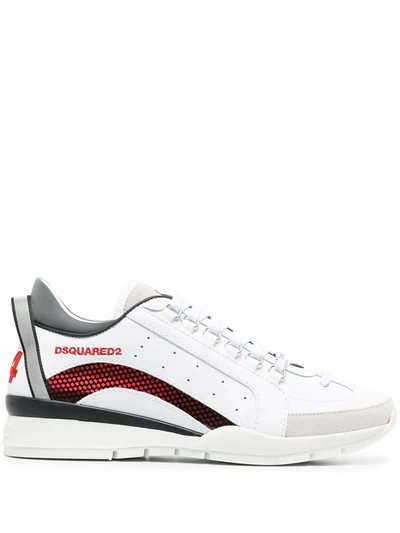 Shop Dsquared2 Men's White Leather Sneakers