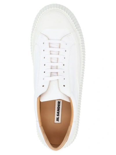 Shop Jil Sander Men's White Other Materials Sneakers