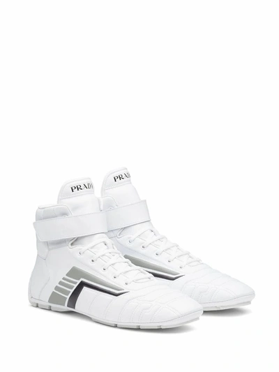 Prada Lace-up Chukka Boots In White