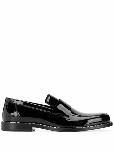 Shop Jimmy Choo Men's Black Leather Loafers