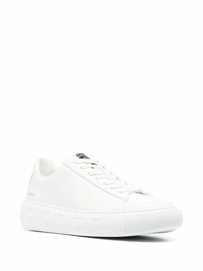 Shop Versace Men's White Leather Sneakers