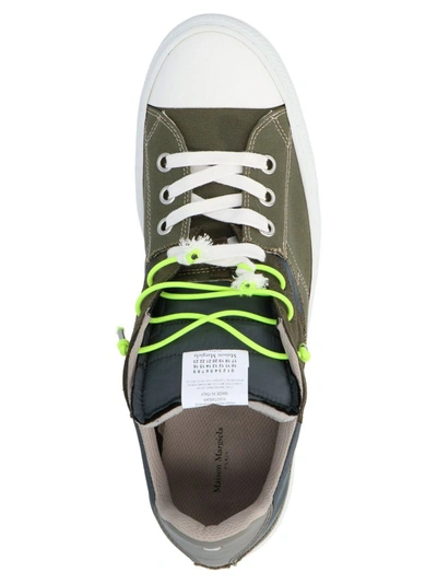 Shop Maison Margiela Men's Green Fabric Sneakers