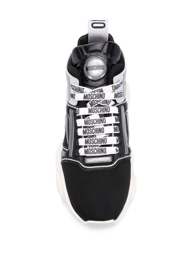 Shop Moschino Men's Black Synthetic Fibers Sneakers