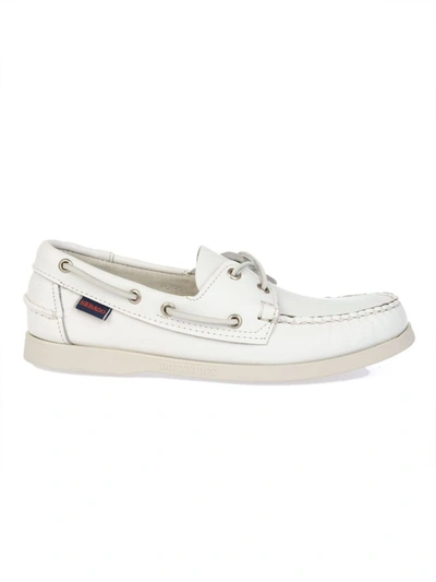Sebago Portland Boat Shoes Eyelet Detailing In White