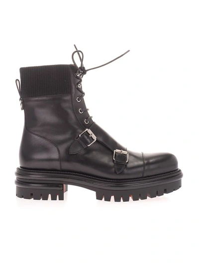 Shop Christian Louboutin Men's Black Other Materials Ankle Boots