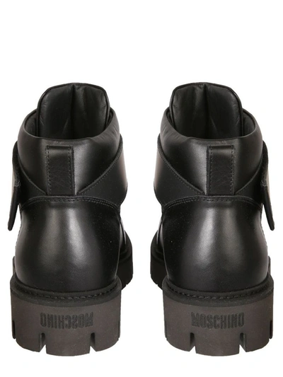 Shop Moschino Men's Black Other Materials Ankle Boots