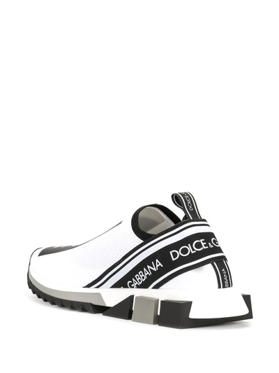 Shop Dolce E Gabbana Men's White Synthetic Fibers Slip On Sneakers
