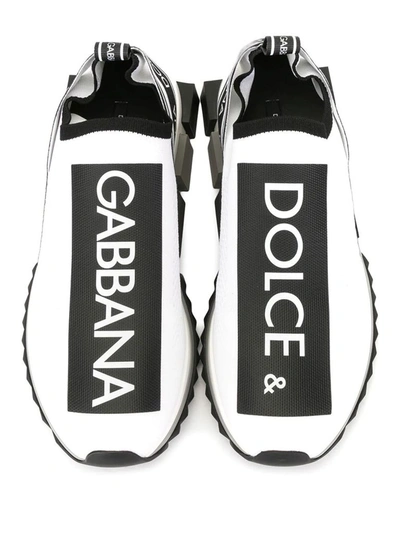 Shop Dolce E Gabbana Men's White Synthetic Fibers Slip On Sneakers