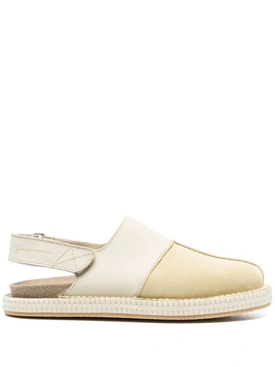 Shop Jacquemus Men's Beige Leather Sandals