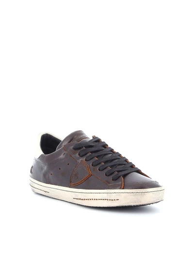 Shop Philippe Model Men's Brown Leather Sneakers