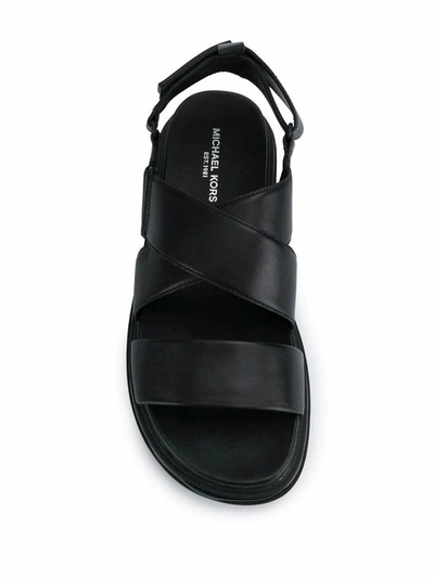 Shop Michael Kors Men's Black Leather Sandals