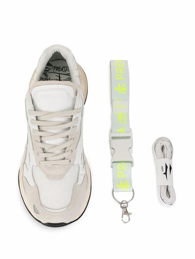 Shop Premiata Men's White Leather Sneakers