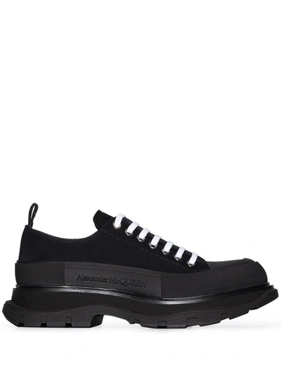 Shop Alexander Mcqueen Men's Black Cotton Sneakers
