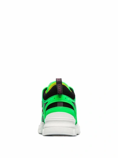 Shop Gucci Men's Green Leather Sneakers