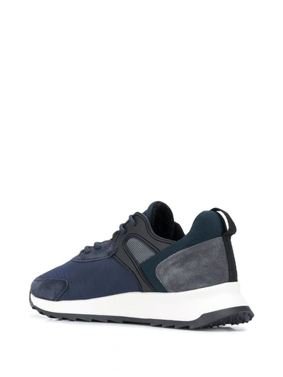 Shop Philippe Model Men's Blue Fabric Sneakers