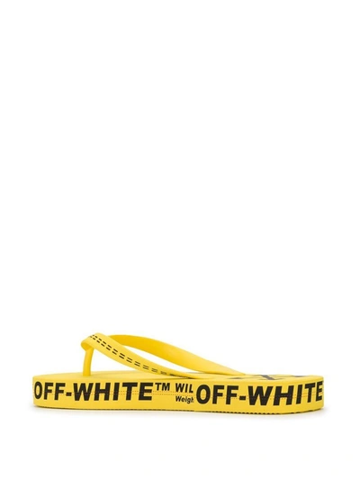Shop Off-white Men's Yellow Rubber Flip Flops