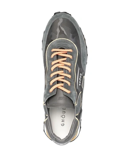 Shop Ghoud Men's Grey Leather Sneakers