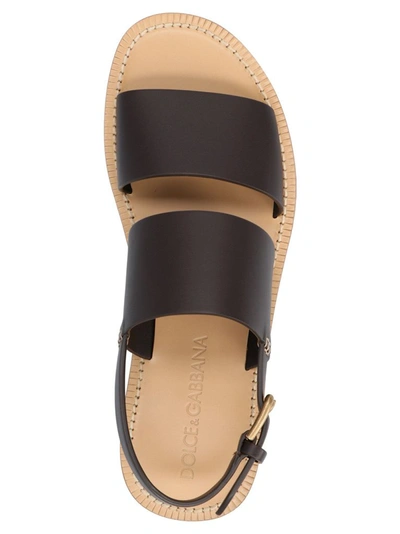 Shop Dolce E Gabbana Men's Brown Leather Sandals