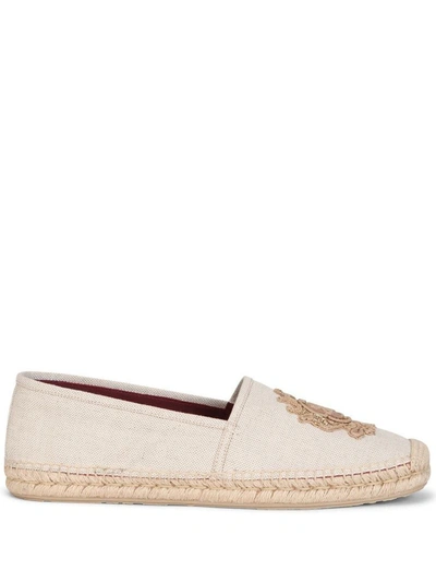 Shop Dolce E Gabbana Men's Beige Cotton Espadrilles