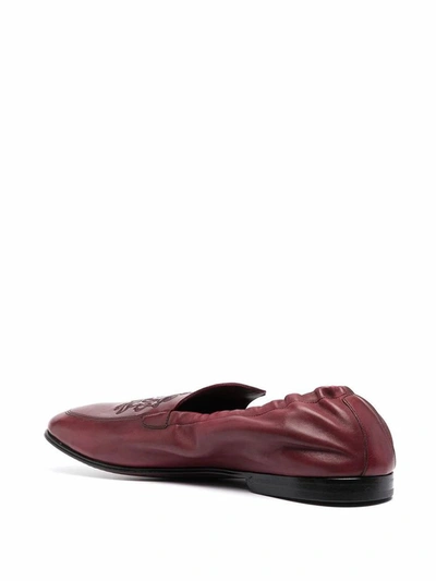 Shop Dolce E Gabbana Men's Burgundy Leather Loafers
