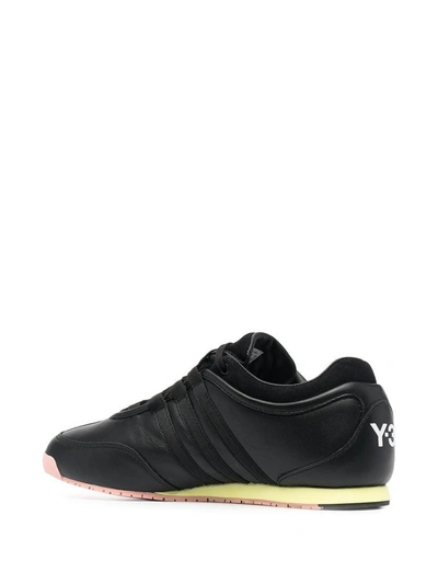 Shop Adidas Y-3 Yohji Yamamoto Men's Black Leather Sneakers