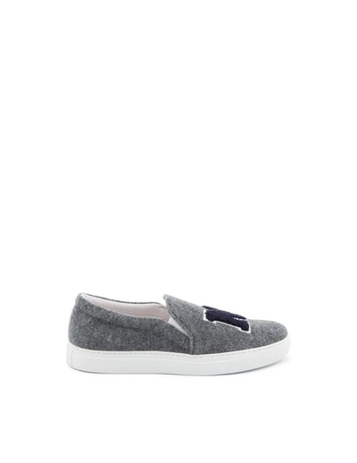 Shop Joshua Sanders Men's Grey Fabric Slip On Sneakers