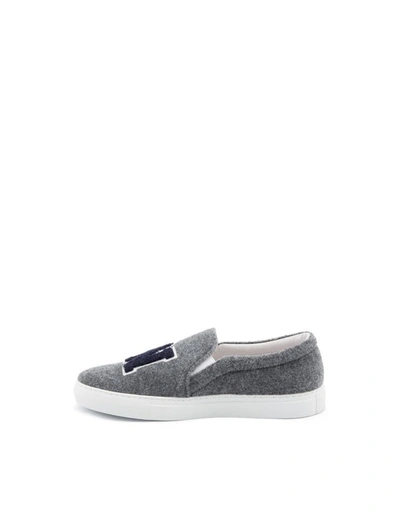 Shop Joshua Sanders Men's Grey Fabric Slip On Sneakers