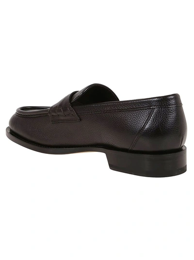 Shop Santoni Men's Brown Leather Loafers