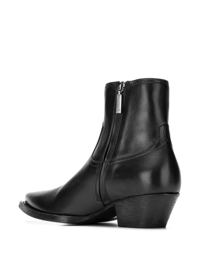 Shop Saint Laurent Men's Black Leather Ankle Boots