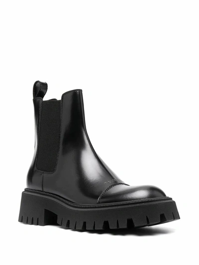 Shop Balenciaga Men's Black Leather Ankle Boots