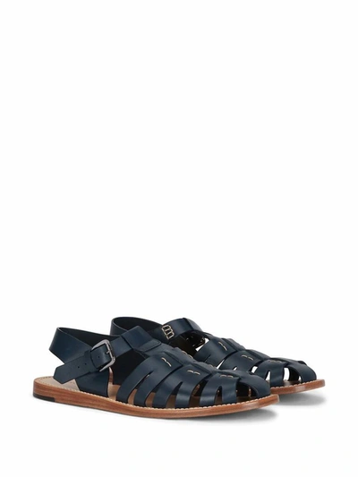 Shop Dolce E Gabbana Men's Blue Leather Sandals