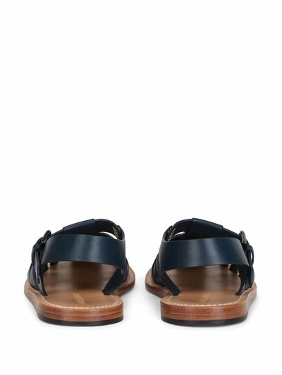 Shop Dolce E Gabbana Men's Blue Leather Sandals